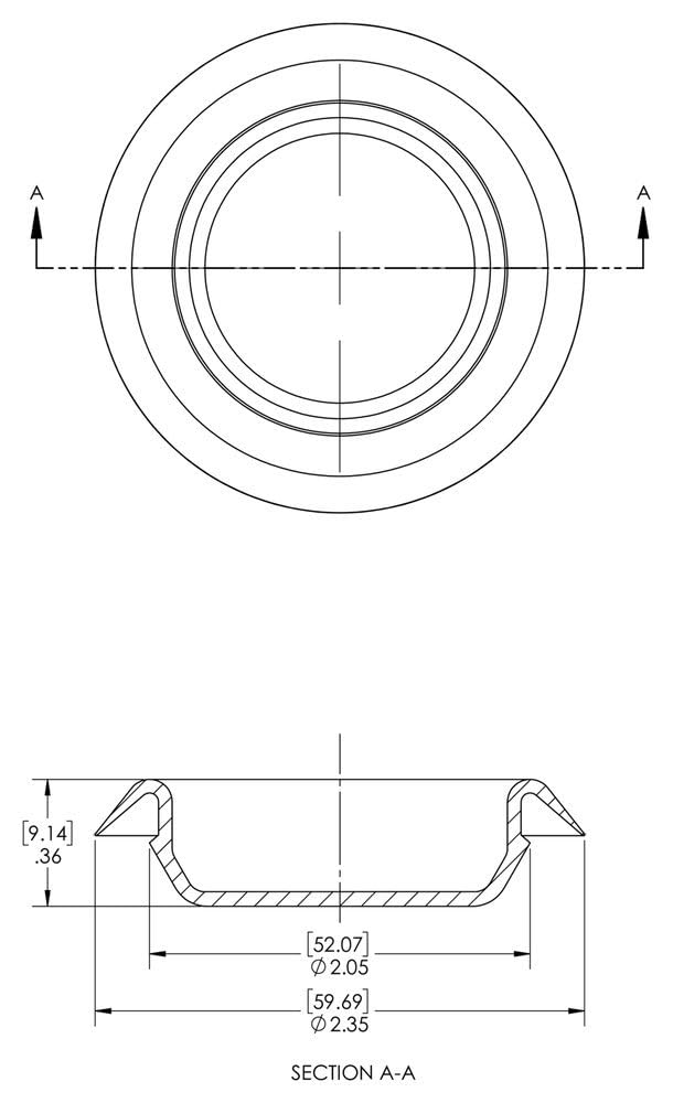 Caplugs BP-2 BP Series – Button Plug with Recessed Type Heads, 200 Pack, Black LD-PE, Hole Size 1.97-2.02" x Metal Thickness .02-.10" Plugging Holes, Auto Body, Tanks, Refrigeration Units