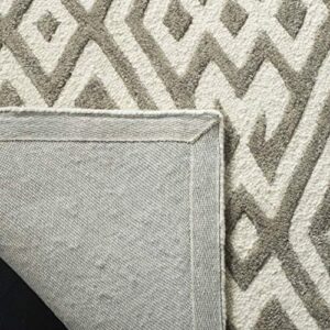 SAFAVIEH Cambridge Collection Accent Rug - 2' x 3', Ivory & Grey, Handmade Moroccan Wool, Ideal for High Traffic Areas in Entryway, Living Room, Bedroom (CAM401A)