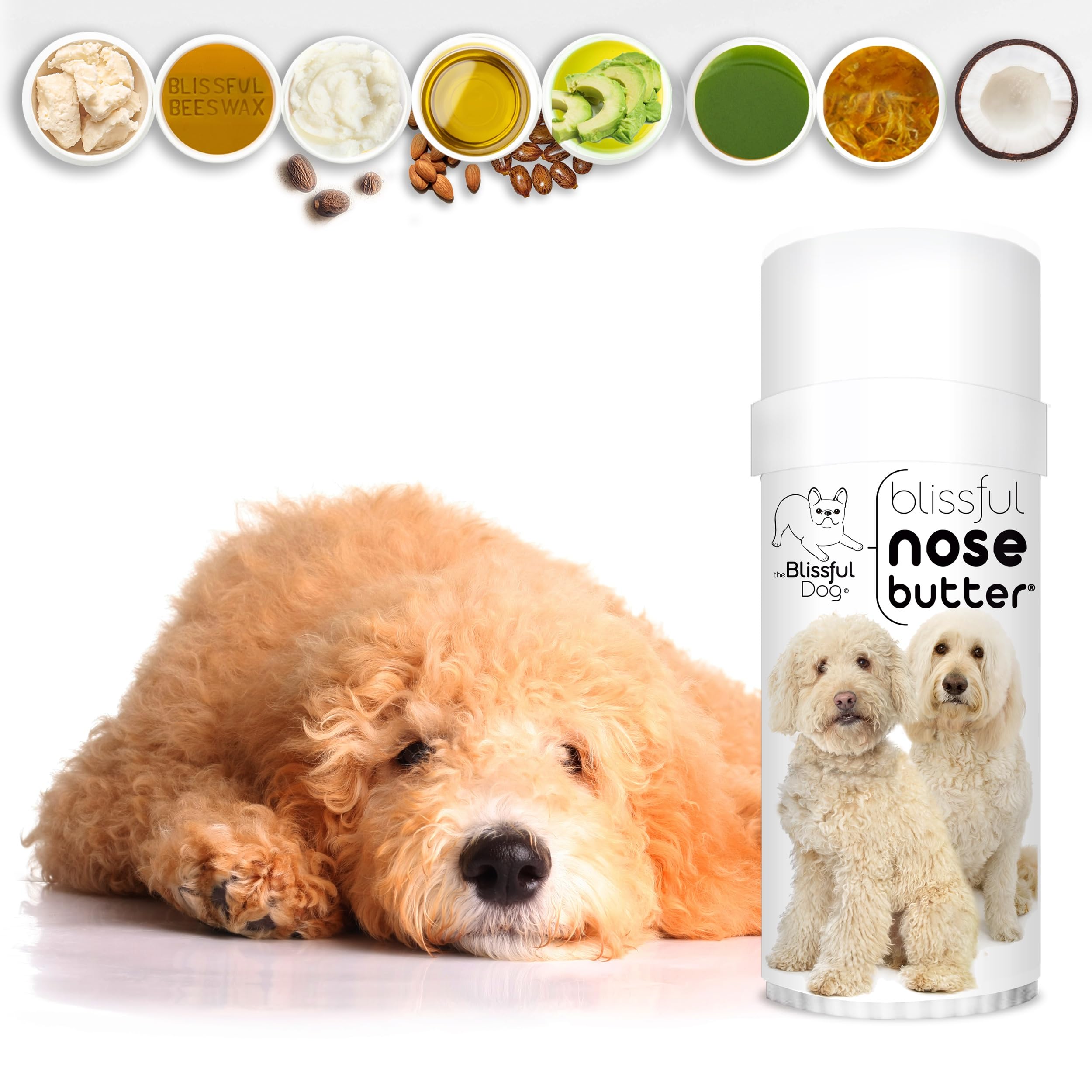 The Blissful Dog Goldendoodle Nose Butter, Versatile Dog Nose Balm for Dry Nose, Handcrafted Nose Moisturizer, Easy-to-Apply Dog Essentials, Unscented, 2 oz.