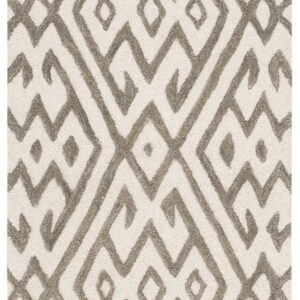 SAFAVIEH Cambridge Collection Accent Rug - 2' x 3', Ivory & Grey, Handmade Moroccan Wool, Ideal for High Traffic Areas in Entryway, Living Room, Bedroom (CAM401A)