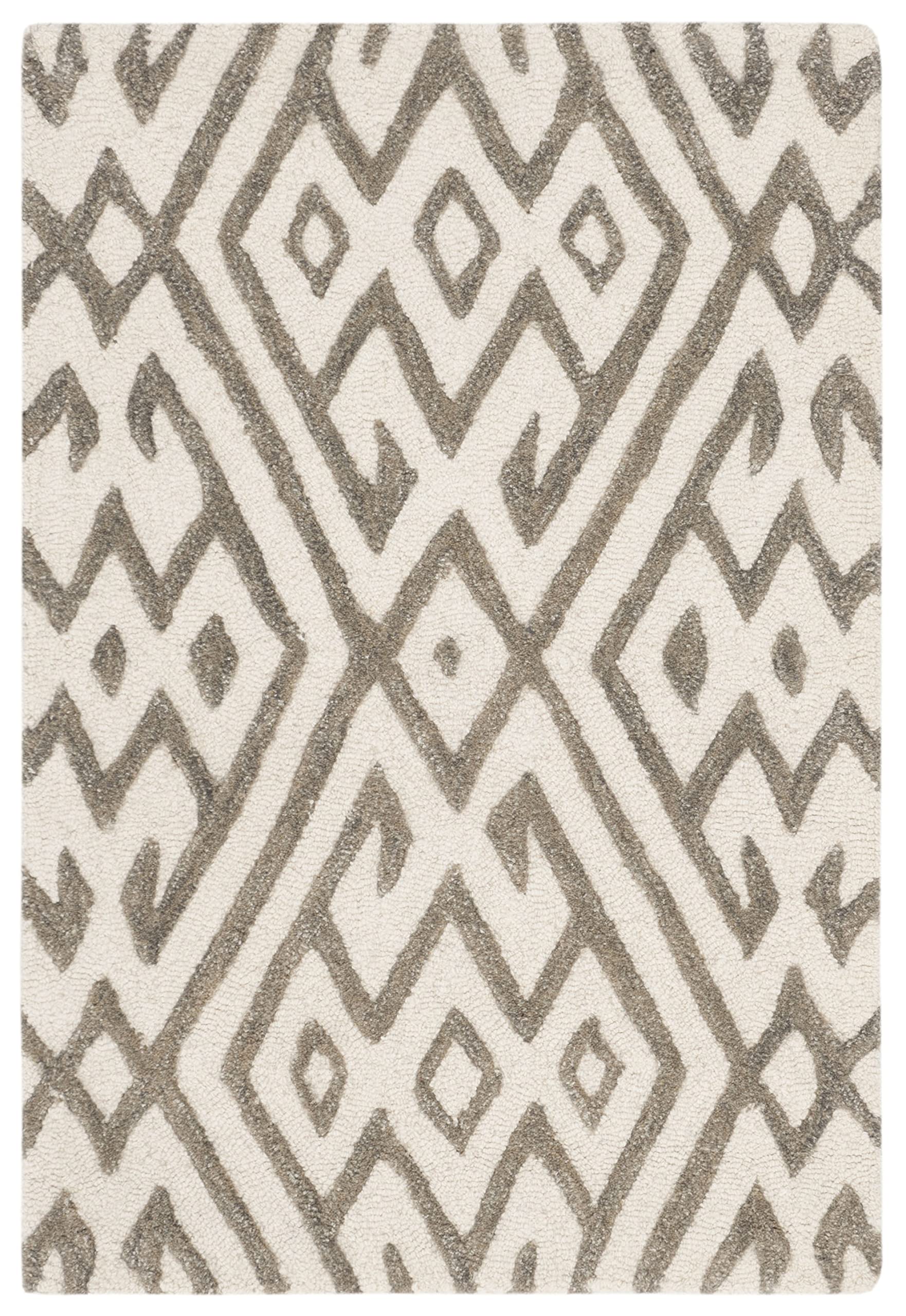 SAFAVIEH Cambridge Collection Accent Rug - 2' x 3', Ivory & Grey, Handmade Moroccan Wool, Ideal for High Traffic Areas in Entryway, Living Room, Bedroom (CAM401A)