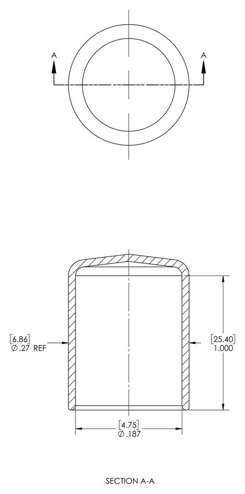 Caplugs VC187-16 VC Series – Round Vinyl Cap, 100 Pack, Black Plastic, 0.187" W x 1.000" L Protective Closures, Thread Protectors, Dust and Moisture Seals, Masking, Plating, Color Coding (99390009)