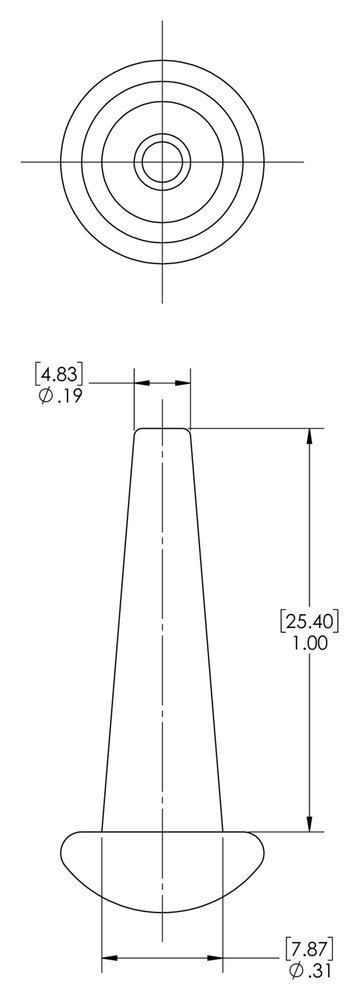 Caplugs 99390050 Plastic Tapered Plug. Max Hole Dimension TP-11, Vinyl, Medium Hole Dimensions .31" Mini Hole Dimensions .19" Length 1.000", Grey (Pack of 50)