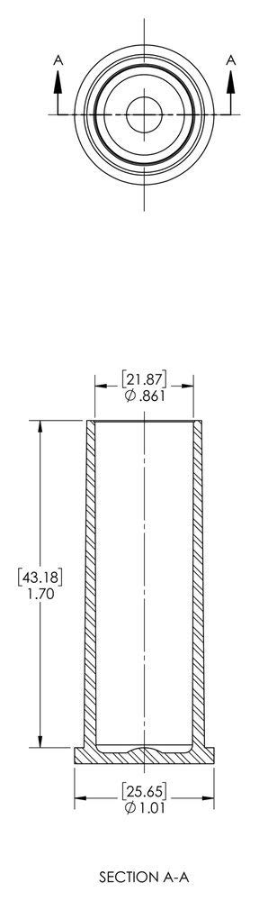 Caplugs 99191511 Plastic Long-Threaded Connector Cap RCL-10, PE-LD, to Cap Thread Size 7/8 Cap ID .861" Length 1.70", Red (Pack of 500)