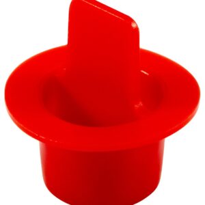 Caplugs ZCPT5XQ1 Plastic Center Pull Tab Tapered Plug. CPT-5X, PE-LD, Cap OD 0.72" Plug ID 0.568", Red (Pack of 100)