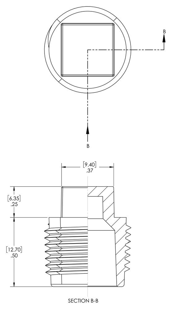 Caplugs 99390174 Plastic Threaded Plug for Pipe Fittings. P-28, PE-HD, to Plug Thread Size 1/4 NPT", Red (Pack of 100)