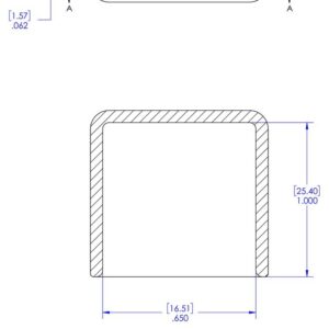 Caplugs 99392524 Plastic Rectangular Finishing Cap with Flat End Grip. VRF-062X650-16, Vinyl, Length 1.000" ID 0.650", Black (Pack of 40)