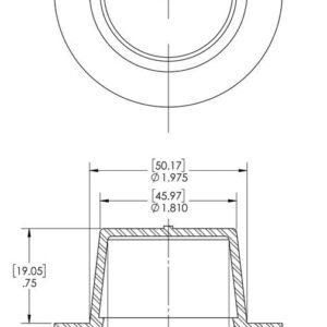 Caplugs QWF31Q1 Plastic Tapered Cap and Plug with Wide Thick Flange WW-WF-31, PE-LD, Cap OD 1.731" Plug ID 1.975", Yellow (Pack of 100)