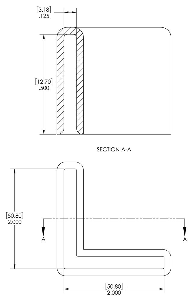 Caplugs 99390641 Plastic Angle Cap to Cover Metal 90 Degree Angle Frame Corners. VAC-2000X2000-8, Vinyl, Angle Frame Size 2.000" Metal Thickness .125" Height .500", Black (Pack of 24)