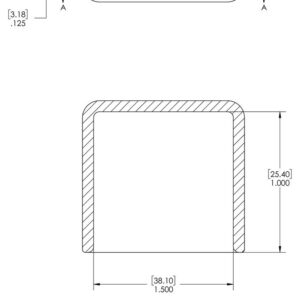 Caplugs 99390521 Plastic Rectangular Finishing Cap with Flat End Grip. VRF-125X1500-16, Vinyl, Length 1.000" ID 1.500", Black (Pack of 40)