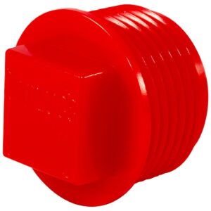 Caplugs 99394679 Plastic Threaded Plug for Pipe Fittings. P-68H, PE-HD, to Plug Thread Size 3/4 NPT", Red (Pack of 40)