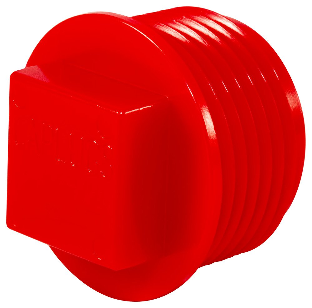 Caplugs 99394679 Plastic Threaded Plug for Pipe Fittings. P-68H, PE-HD, to Plug Thread Size 3/4 NPT", Red (Pack of 40)