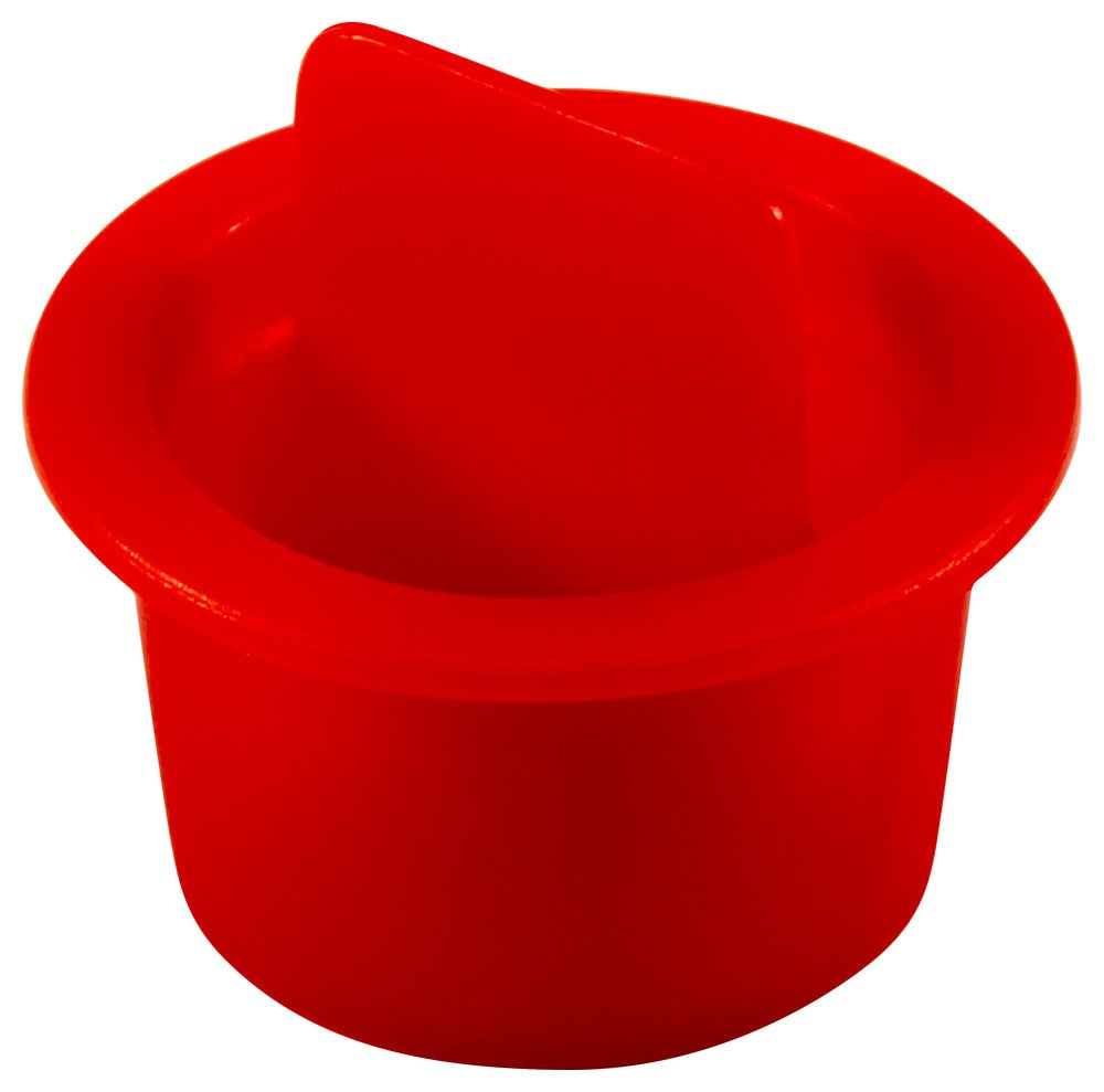 Caplugs ZCPT8Q1 Plastic Center Pull Tab Tapered Plug. CPT-8, PE-LD, Cap OD 0.88" Plug ID 0.727", Red (Pack of 100)