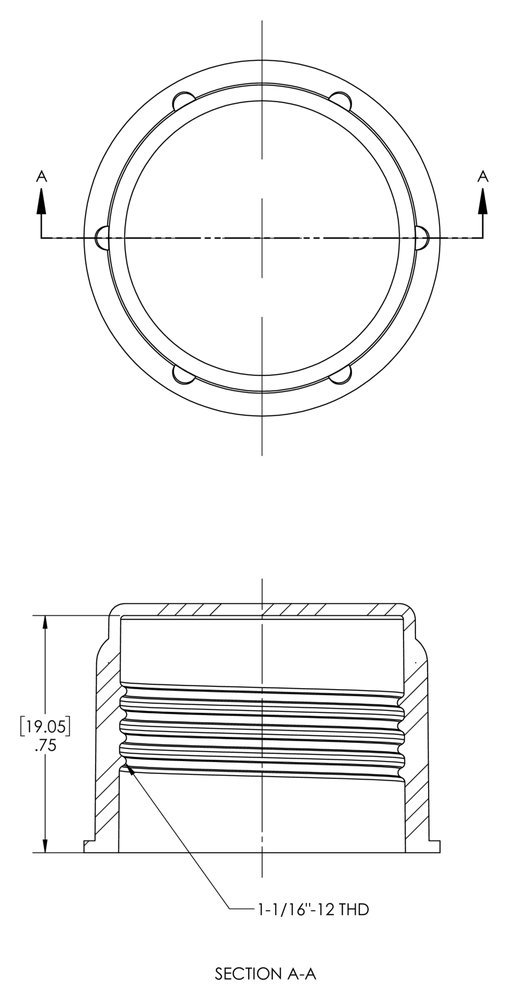 Caplugs 99394447 Plastic Threaded Plastic Cap for Flared JIC Fittings. to fit Thread Size 1-1/16-12" CD-12, PE-LD, to Fit Thread Size 1-1/16-12", Red (Pack of 100)