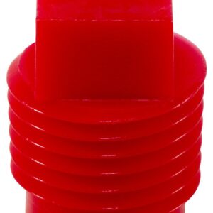 Caplugs 99390174 Plastic Threaded Plug for Pipe Fittings. P-28, PE-HD, to Plug Thread Size 1/4 NPT", Red (Pack of 100)