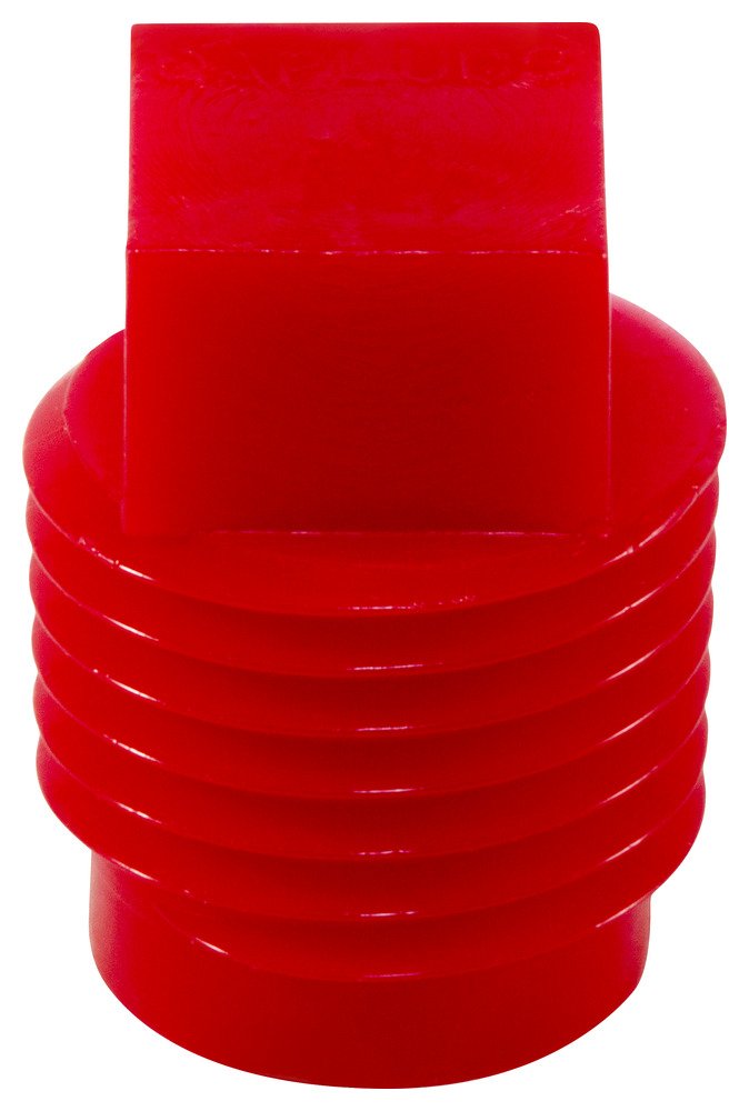 Caplugs 99390174 Plastic Threaded Plug for Pipe Fittings. P-28, PE-HD, to Plug Thread Size 1/4 NPT", Red (Pack of 100)