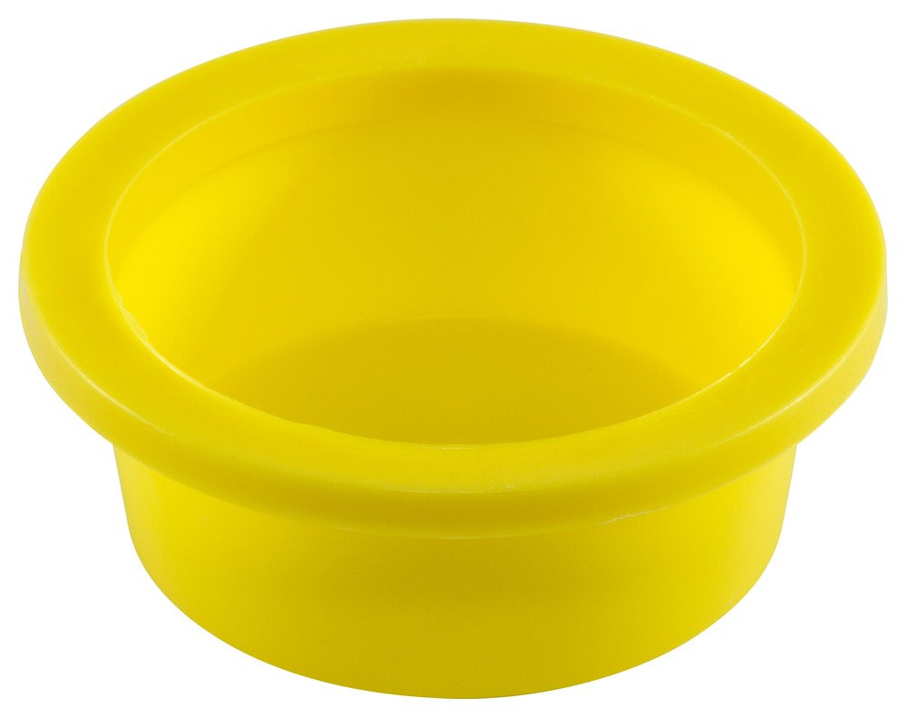 Caplugs 99394887 Plastic Tapered Cap and Plug with Wide Thick Flange WW-21, PE-LD, Cap OD 1.857" Plug ID 2.048", Yellow (Pack of 40)