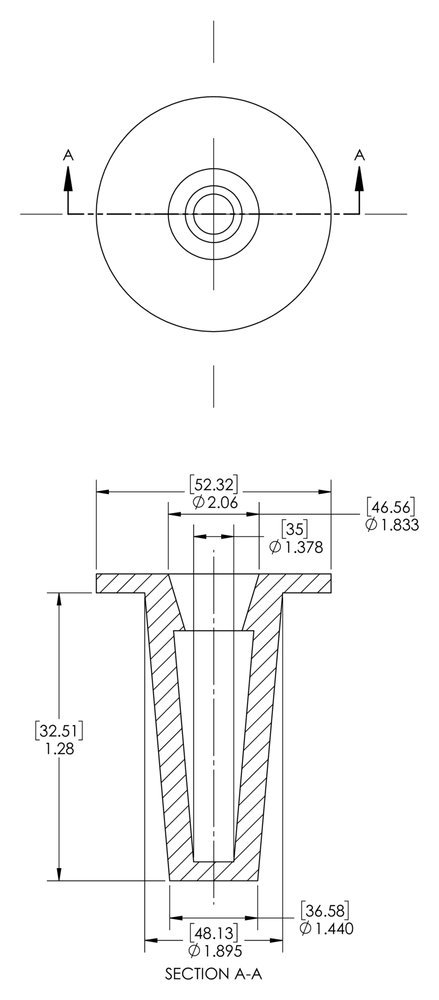 Caplugs 99394304 Plastic Tapered Cap and Plug. T-17, PE-LD, Cap OD 1.384" Plug ID 1.6", Red (Pack of 40)