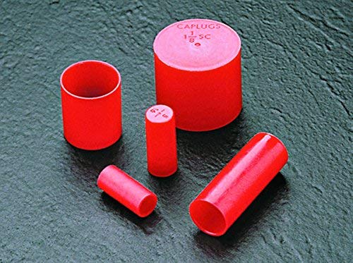 Caplugs SC-428 SC Series – Plastic Sleeve Cap for Tube Ends, 10 Pack, Red LD-PE, 1.375" W x 1.50" L Threaded and Non-Threaded Tubing, Rods, Masking, Painting, Plating, Grit-Blasting (Z428Q2)