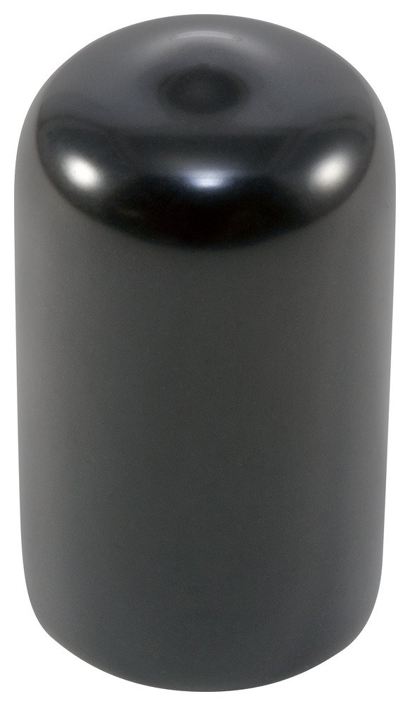 Caplugs 99390142 Plastic Round Cap VC-500-16, Vinyl, Cap ID 0.500" Length 1.000", Black (Pack of 50)