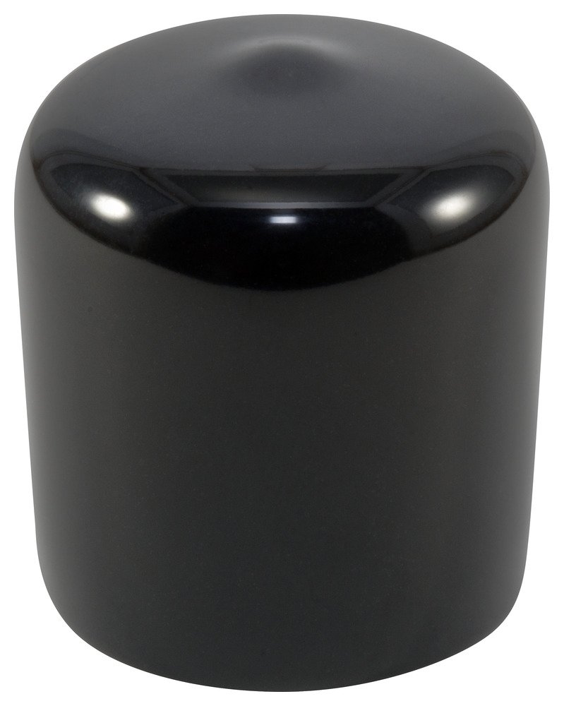 Caplugs 99390026 Plastic Round Cap VC-1500-16, Vinyl, Cap ID 1.500" Length 1.000", Black (Pack of 25)