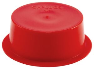 caplugs 99394846 plastic tapered cap and plug with wide flange w-14x, pe-ld, cap od 1.120" plug id 1.284", red (pack of 100)