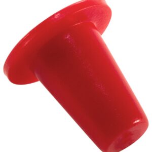 Caplugs 99394261 Plastic Tapered Cap and Plug. T-0X, PE-LD, Cap OD 0.113" Plug ID 0.255", Red (Pack of 200)