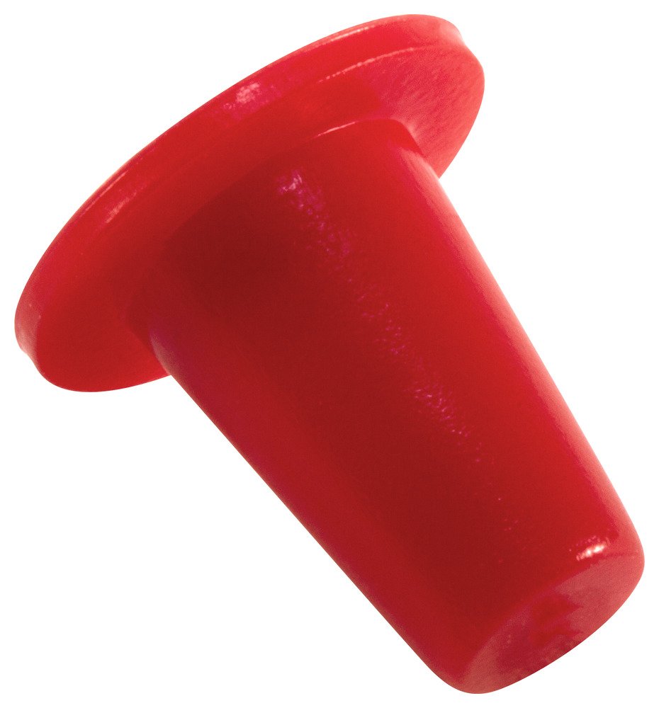 Caplugs 99394261 Plastic Tapered Cap and Plug. T-0X, PE-LD, Cap OD 0.113" Plug ID 0.255", Red (Pack of 200)