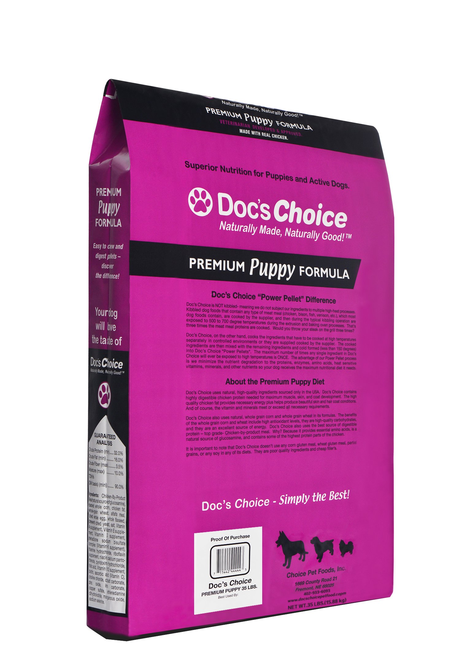 Doc's Choice Premium Chicken Puppy Food - Great for Puppies, Pregnant and. Nursing Dogs, Veterinarian Developed, No Fillers/Artificial Ingredients, Made in The USA