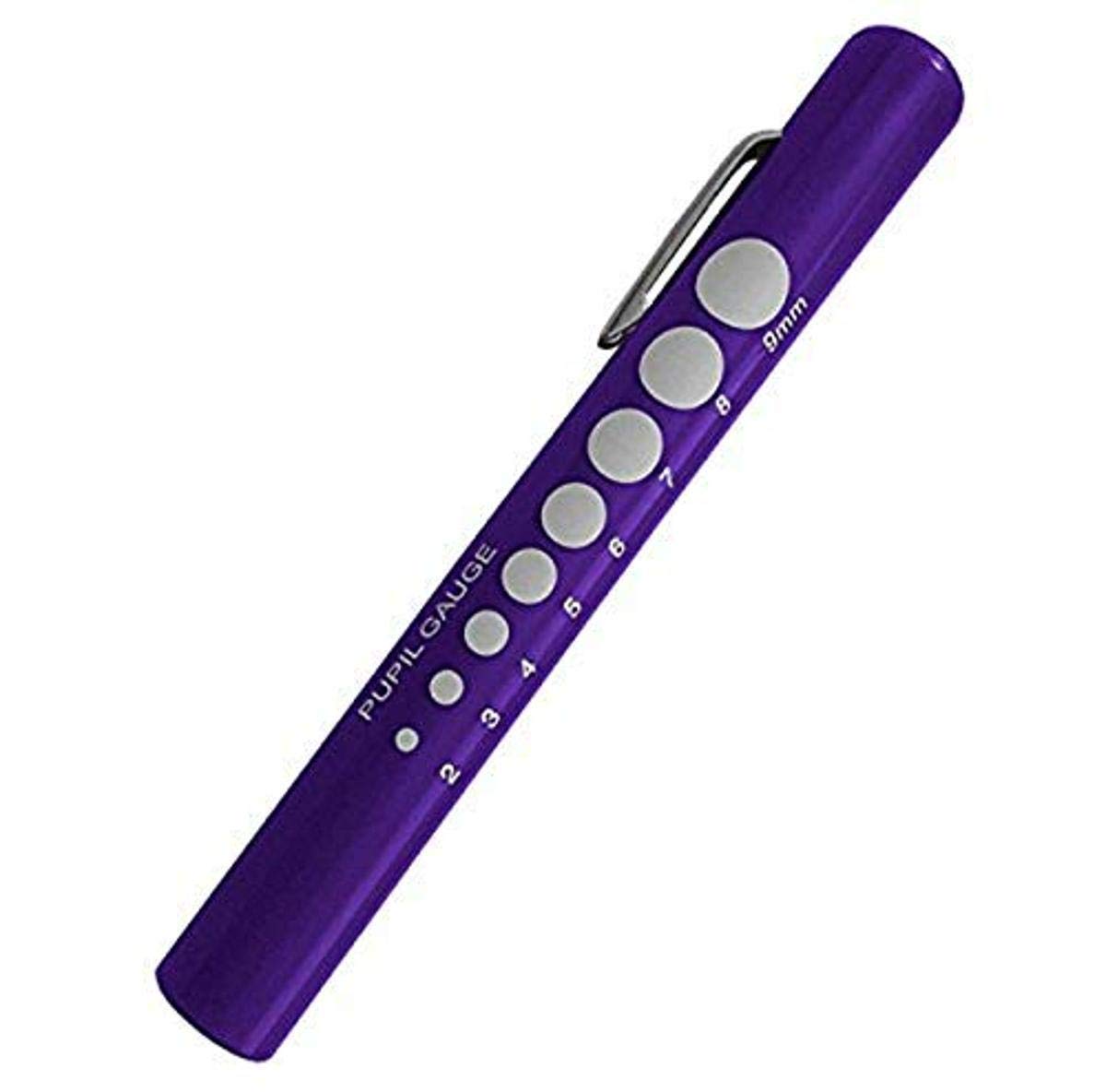 Prestige Medical Pupil Gauge Disposable Penlight with Poly Bag Packaging, Purple