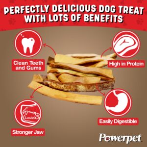 Powerpet Treats Natural Smoked Beef Jerky Skin for Dogs - Premium High Protein, Grain-Free, Rawhide-Free, Long-Lasting Chews, Ideal for All Breeds, Promotes Dental Health - Easy Digestion - 8oz Bag