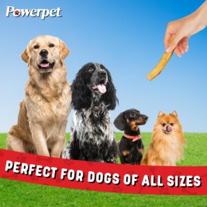 Powerpet Treats Natural Smoked Beef Jerky Skin for Dogs - Premium High Protein, Grain-Free, Rawhide-Free, Long-Lasting Chews, Ideal for All Breeds, Promotes Dental Health - Easy Digestion - 8oz Bag