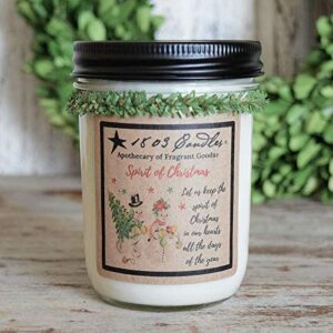 1803 candles - 14 oz. jar soy candles - (spirit of christmas)