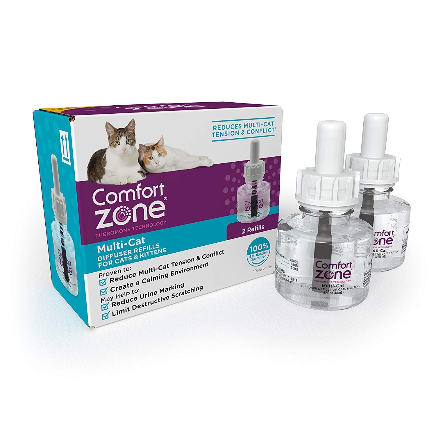 Comfort Zone Basic Multicat Refills for Cat Calming (2 Pack)