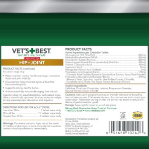 Vet's Best Advanced Hip & Joint Dog Supplements | Formulated with Glucosamine and Chondroitin to Support Dog Joint and Cartilage Health (90 Tablets, 2 Pack)