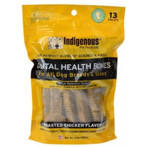 indigenous - dental bone chew roasted chicken flavor, 17oz