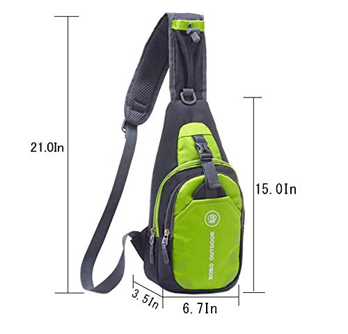 Hwayslon Sling Backpack, Shoulder Chest Crossbody Bag Small Daypack for Outdoor Hiking Men & Women (green)