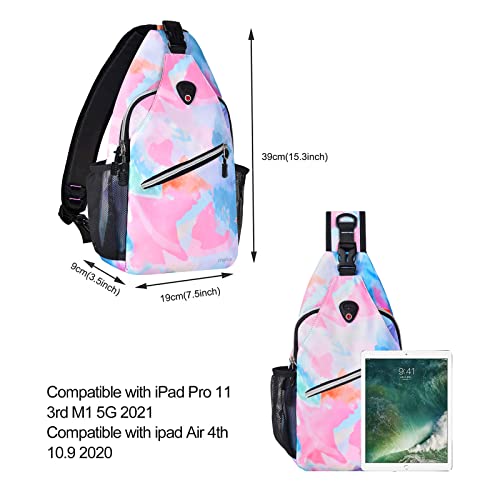 MOSISO Sling Backpack, Multipurpose Travel Hiking Daypack Rope Crossbody Shoulder Bag, Graffiti Art