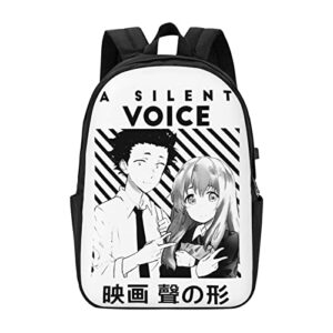 KKdskkds A Silent Voice Laptop Backpack with USB Charging Port Fits 15.6 Inch Notebook Travel School Backpack