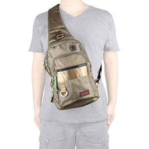 Larswon Sling Backpack, Sling Bag Oxford Small Backpack Crossbody Bag for Men Women Green
