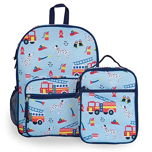 Wildkin Day2Day Kids Backpack Bundle with Lunch Box Bag (Firefighters)