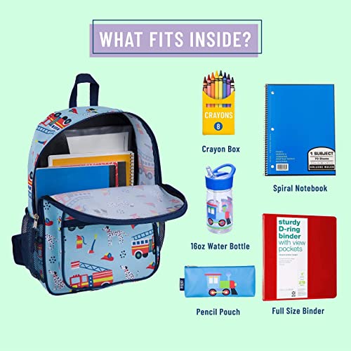 Wildkin Day2Day Kids Backpack Bundle with Lunch Box Bag (Firefighters)