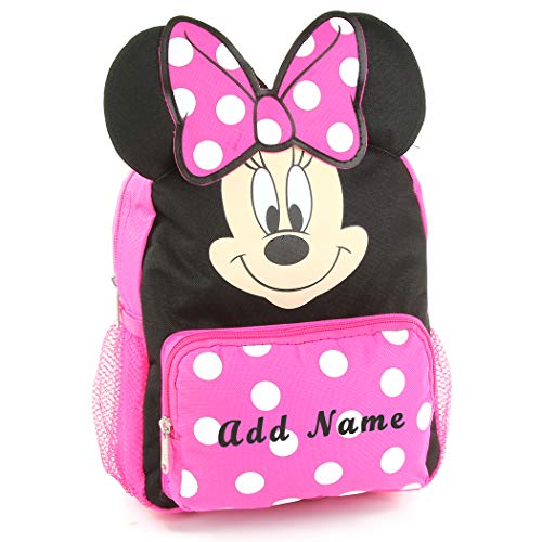 KishKesh Personalization Personalized Minnie Mouse 10 Inch Mini Backpack with 3D Ears