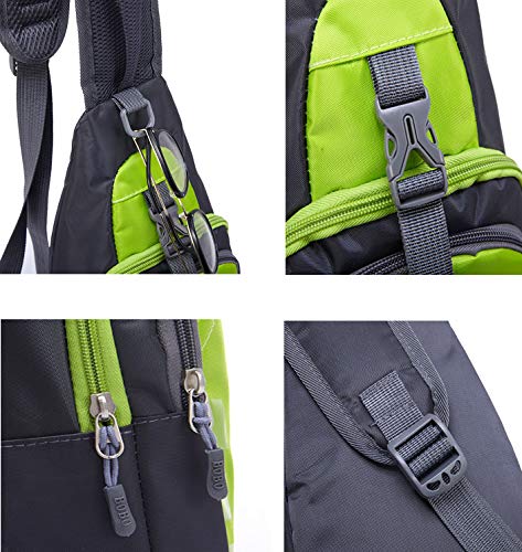 Hwayslon Sling Backpack, Shoulder Chest Crossbody Bag Small Daypack for Outdoor Hiking Men & Women (green)
